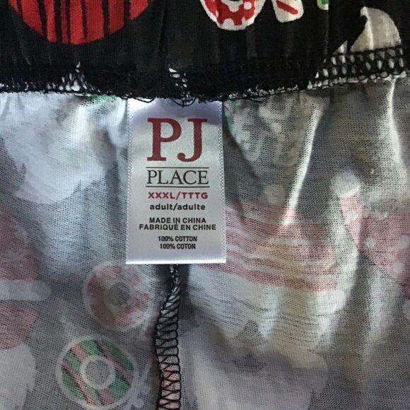 PJ Place Pajamas Size XXXL Black Cool Santa 2 Piece Long Sleeves Christmas - Picture 12 of 13